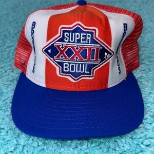 Vintage Denver Broncos Super Bowl‎ XXII Hat Lucky Stripes Trucker Cap AJD
